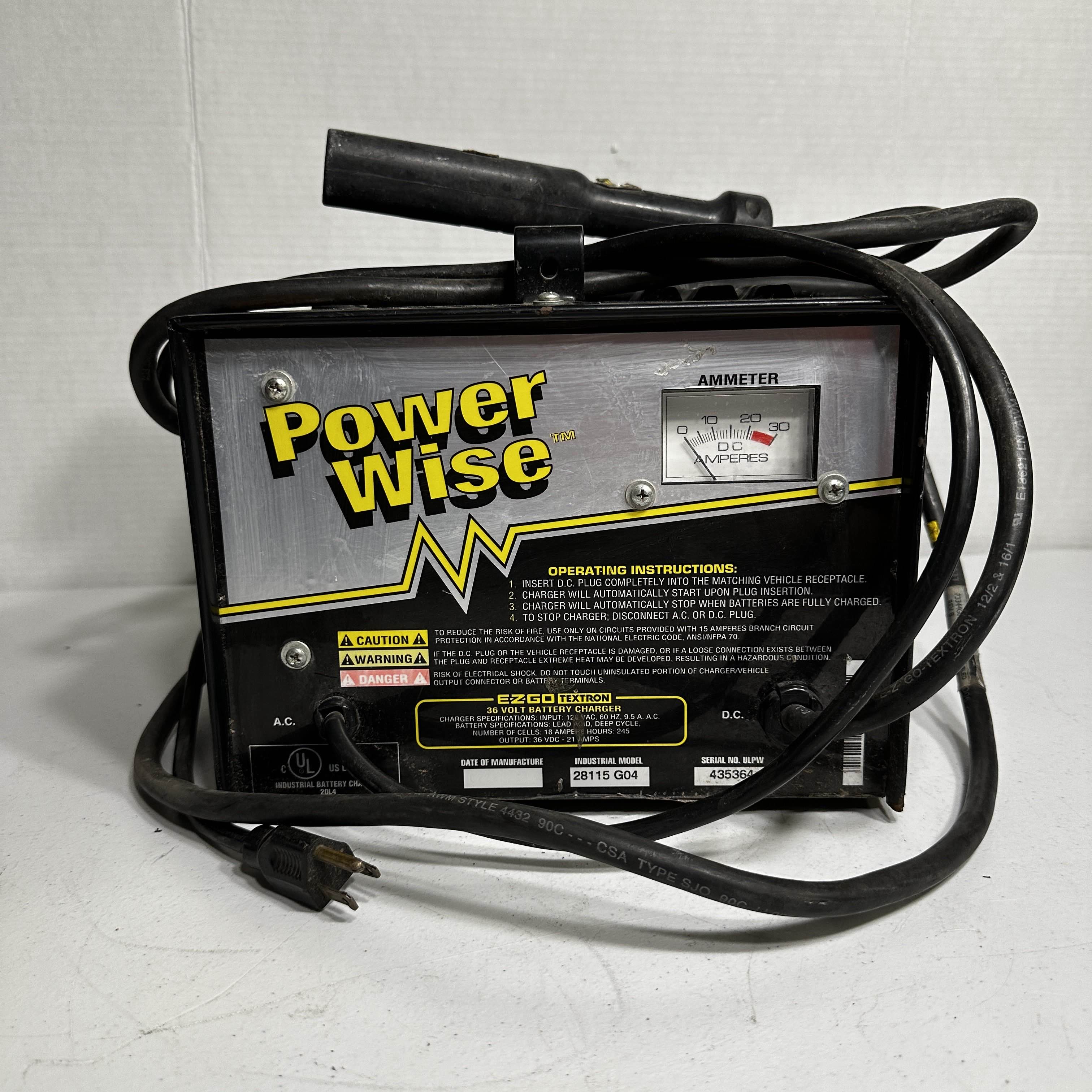 E-Z-GO Golf Cart Charger 36 Volt PowerWise EZGO #28115 G04